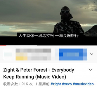 Zight亦曾跟英国本土歌手 Peter Forest 合作推出电音作品 《Everybody Keep Running》。