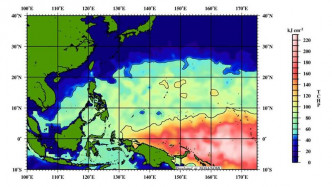 最新的西北太平洋热带气旋潜热分布。天文台Facebook
