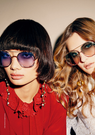 Chloé春夏系列太陽眼鏡，糅合上世紀七十年代的波希米亞風格，以及高貴優雅的流綫型設計，將現代女性氣質表靈無遺/各/$3,280。（Chloé）