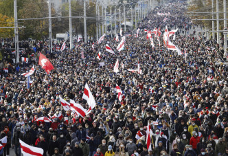 白俄羅斯示威活動。AP資料圖片