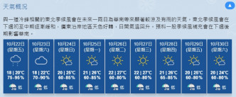 与一道冷锋相关的东北季候风会在未来一两日为华南带来显著较凉及有雨的天气。