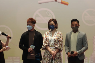 周志康、高海宁及胡诺言出席《第十一届「戒烟大赢家」无烟社区计划颁奖礼》。