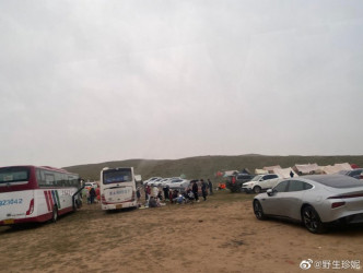女遊客現場實拍的內蒙古帳篷景點。 （網上圖片）