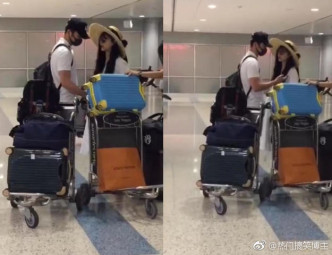上月30日二人在美国机场被网民偶遇。