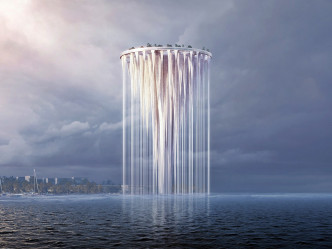 藤本壯介設計的懸空瀑布浮島塔。藤本壯介圖片