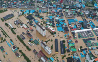 南韩正经历9年来最严重的水灾。AP
