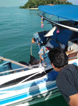 泰國撞船造成11名中國遊客傷。新華社圖片