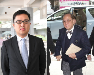 时任的行政长官副私人秘书蔡杰铭（左）继续作供。