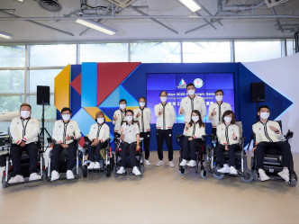 港隊代表今午在香港體育學院與傳媒會面。奧委會暨傷殘人士體育協會相片