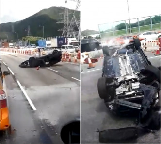 粉嶺公路私家車橫臥快線及中線。Leung WaiKit圖片