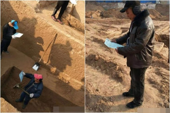 三門峽市文物考古研究所在一座秦末漢初古墓挖出「鵝首曲頸青銅壺」。 三門峽市文物考古研究所圖片