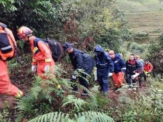 4名地質局人員放野外失蹤，救援隊伍加緊搜救。（網上圖片）