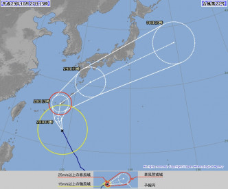 苏拉预料靠近本州南面海域。日本气象厅