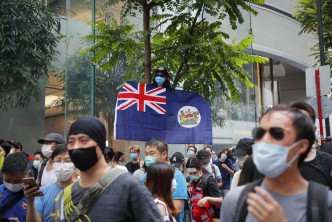 有反对《港区国安法》、争取港独示威者聚集。AP资料图片