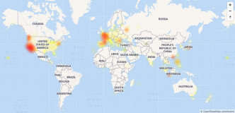 雅虎全球多地大规模故障 。网上图片