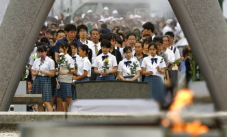 廣島舉行儀式，紀念原子彈爆炸74周年。AP