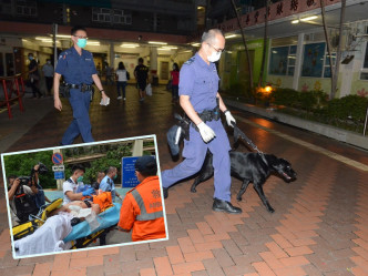 警員昨晚帶同警犬再返回案發現場調查。