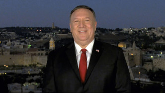 國務卿蓬佩奧以耶路撒冷舊城為背景錄製演說。 AP