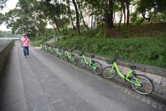 被丢弃林村河的单车属于经营者GoBee.Bike。黄文威摄