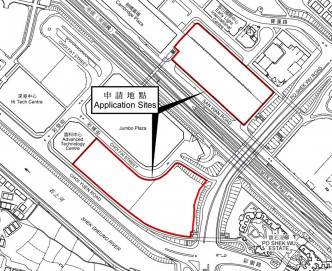 房委會申上水舊工業區地建公屋，圖為兩幅地的位置。 城規會文件