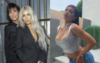Kylie（右图）及Kim Kardashian、Kris Jenner三母女齐齐打入百大。