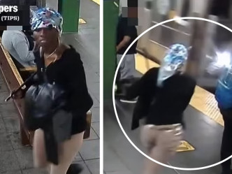 美國女黑人日前在地鐵站內隨機傷人。（片段截圖）