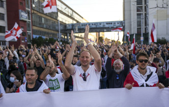  白俄羅斯的反政府示威持續。AP