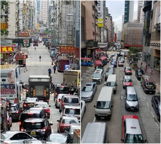 上海街全綫封闭。网民‎Rio Leung‎ 图片