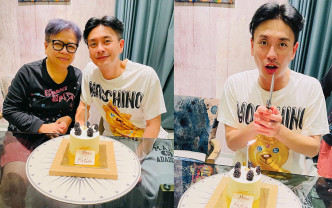 今日是黃宗澤的40歲生日，出名孝順的Bosco留在家中與媽媽切蛋糕慶祝。