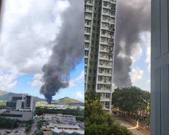 黑煙湧半空。香港突發事故報料區FB圖