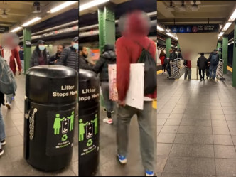 一對華裔情侶日前疑因在紐約地鐵因戴口罩遭非裔男子騷擾。網圖