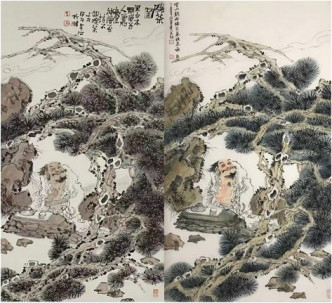 馬寒松作品（左）與王筱麗作品（右）對比。