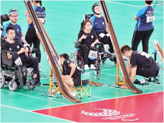 何宛淇、谢德桦在铜牌战不敌对手。香港残疾人奥委会暨伤残人士体育协会fb图片