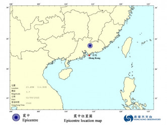 震央位置圖。天文台截圖