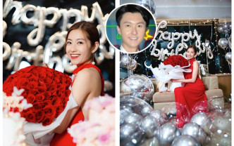 陳自瑤上周迎來40歲生日，收到逾百朵玫瑰。