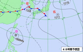 日本氣象廳預測會趨向呂宋海峽