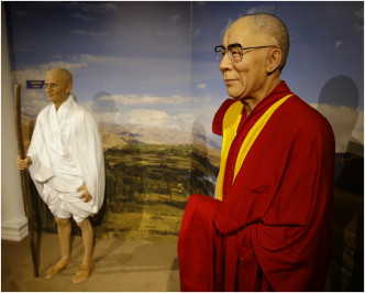 甘地和达赖喇嘛蜡像。AP