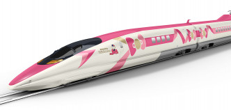 Hello Kitty版500系新幹線列車6月30日上路。網圖