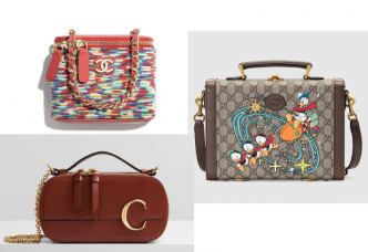 左上/Chanel Small Vanity with Chain/$10,300、左下/Chloé C mini vanity bag/$8,800、右/Disney x Gucci唐老鴨化妝袋/$28,300。