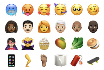 苹果iOS大型更新，加入红发光头等逾70个新Emoji。网上图片