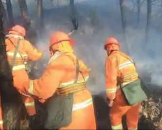消防員採取多線撲救終將火撲滅。網圖