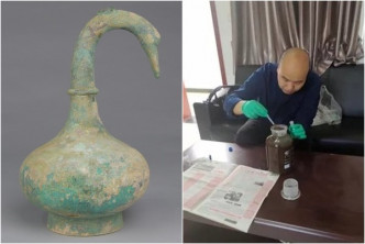 在壺內發現3000毫升的不明液體。 三門峽市文物考古研究所圖片