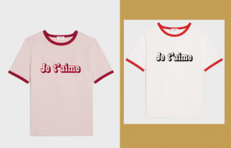 Je t'aime棉质T恤/$4,450，备有两种不同拼色版本可供选择。