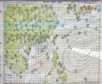 1962年9月1日下午1时「温黛」天气图。天文台提供