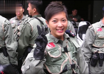 前香港女警何禹霏当差10年后到惠州创业。节目截图