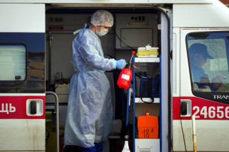 俄羅斯再多逾萬人確診新型冠狀病毒。AP資料圖片