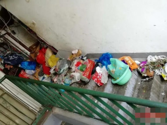 男子在家中及公共區域堆滿廢物，導致傳出異味及滋生蚊蟲。網圖