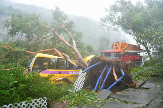 山竹襲港帶來颶風暴雨造成廣泛破壞。資料圖片