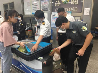 台湾早前已在机场对香港旅客全面检查行李。网上图片