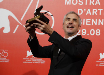 最佳影片金狮奖由艾方索柯朗（Alfonso Cuaron）执导的《Roma》取得。AP图片